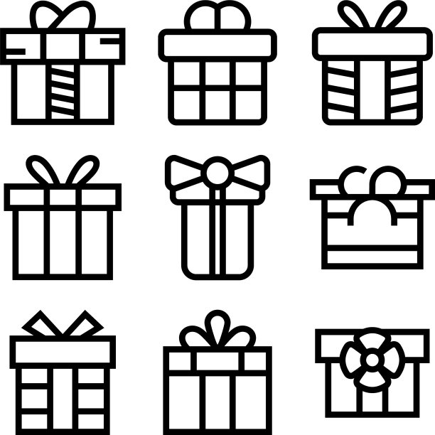 礼品图标或标志孤立标志符号图片下载