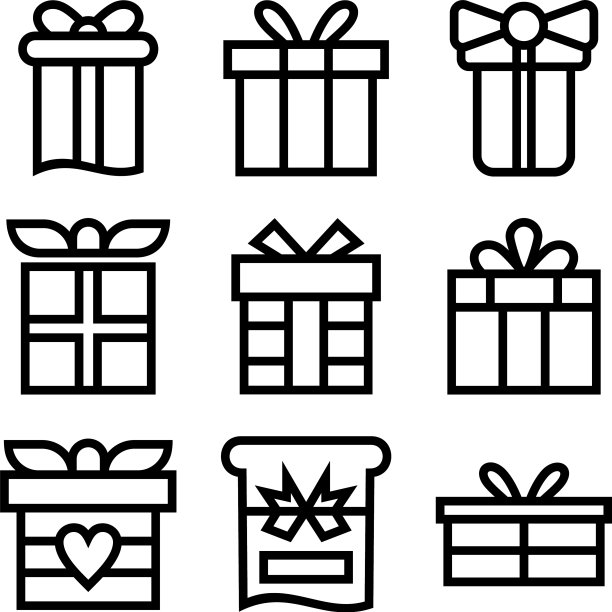 礼品图标或标志孤立标志符号图片下载