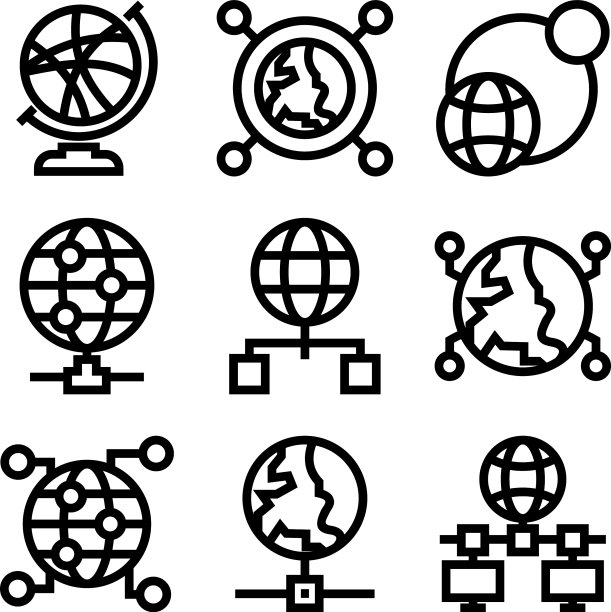 全球网络图标或标志孤立符号符号图片下载
