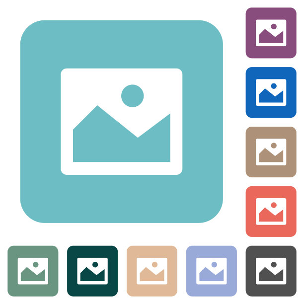 单一图像交替圆形方形平面图标图片下载