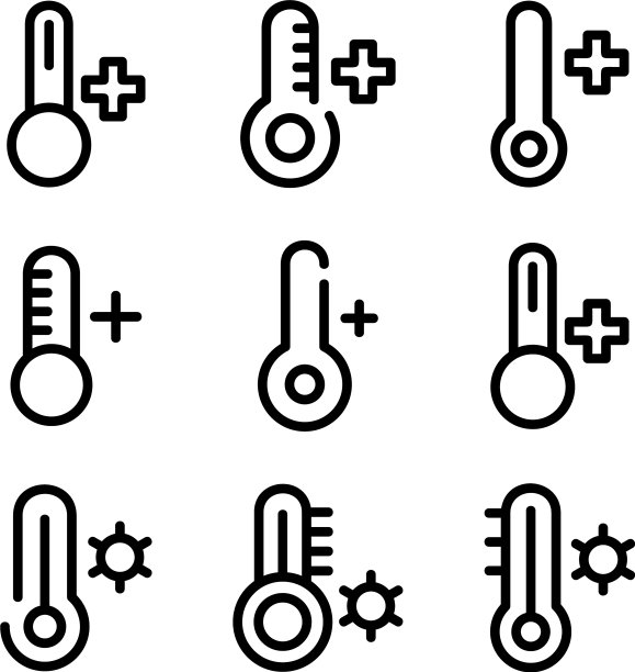 热温度图标或标志孤立标志符号图片下载