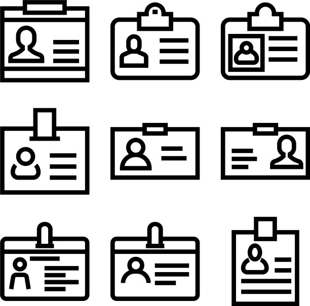身份证图标或标志孤立标志符号图片下载