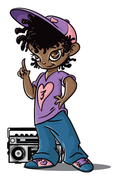 嘻哈女孩黑图片下载