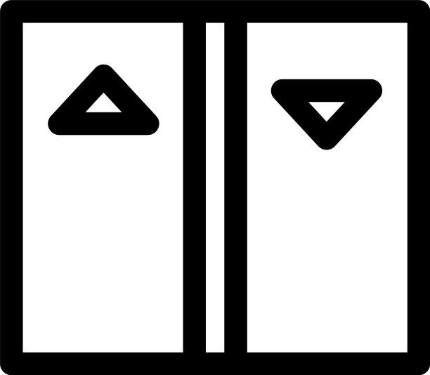 电梯图标或标志孤立标志符号图片下载