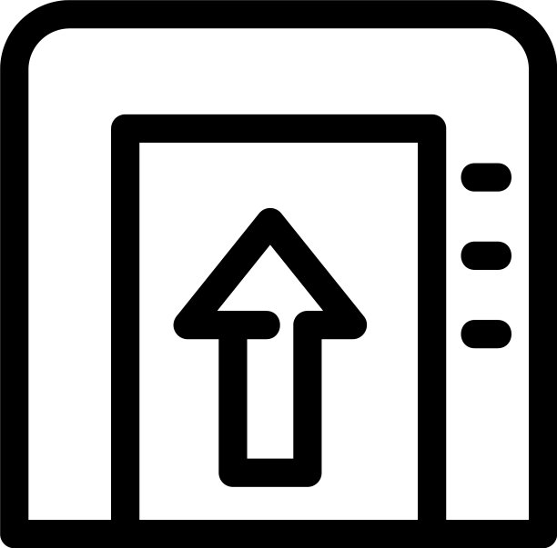 电梯图标或标志孤立标志符号图片下载