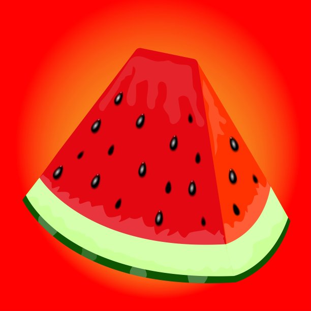 红色熟透的西瓜片图片下载