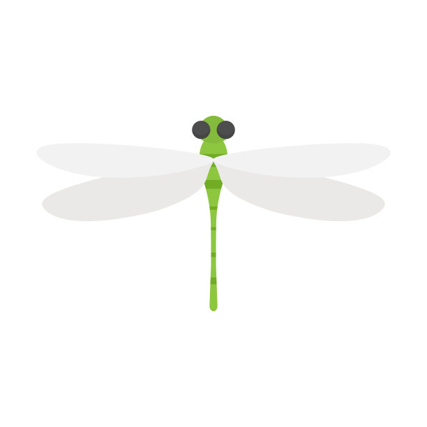 绿蜻蜓bug。可爱的扁蜻蜓图标图片下载