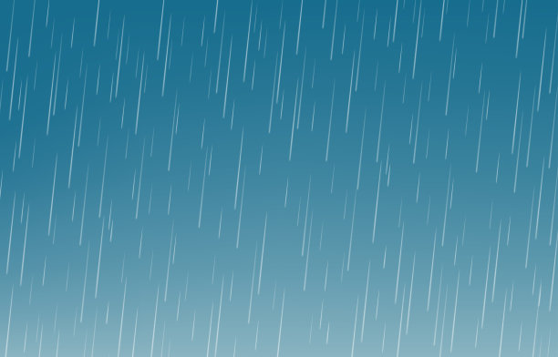 雨滴孤立在蓝色背景。图片下载