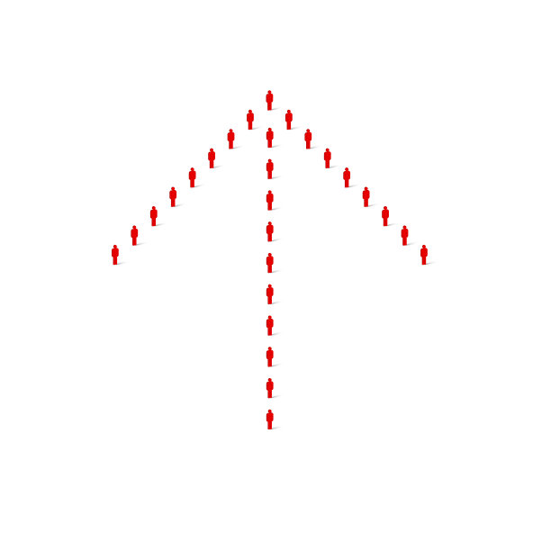 人群在向上上传箭头的形状。简笔画红色简单的图标。矢量图图片下载