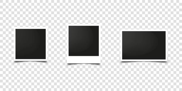 在孤立的背景上不同的相框的现实设置图片下载