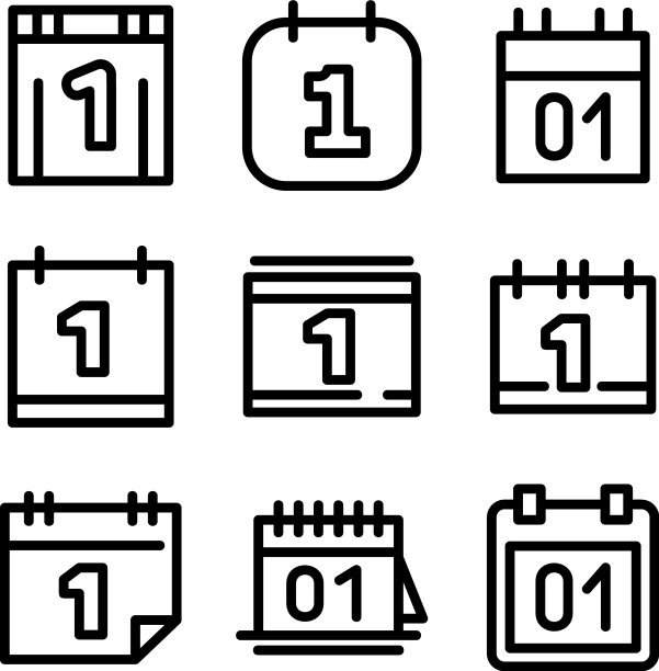 新年标志或标志孤立标志符号图片下载
