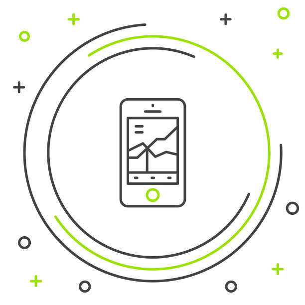 线移动股票交易概念图标孤立上图片下载