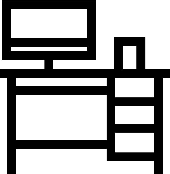 办公桌图标或标志孤立标志符号图片下载