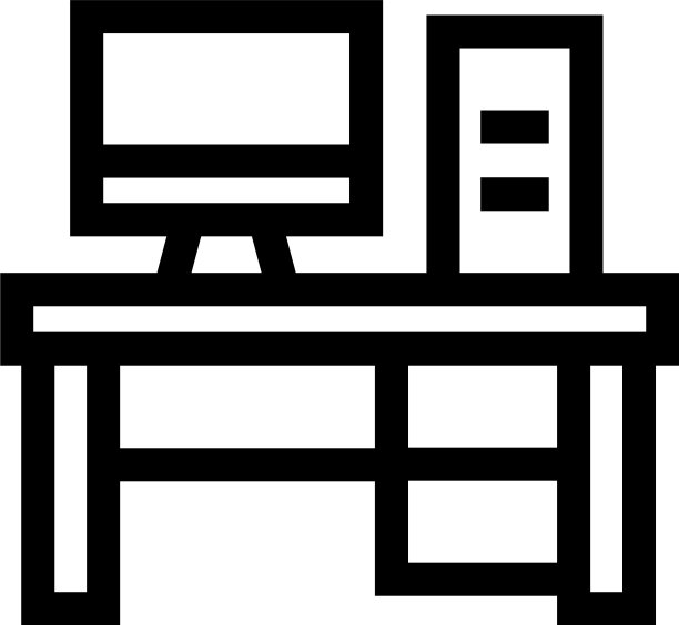 办公桌图标或标志孤立标志符号图片下载