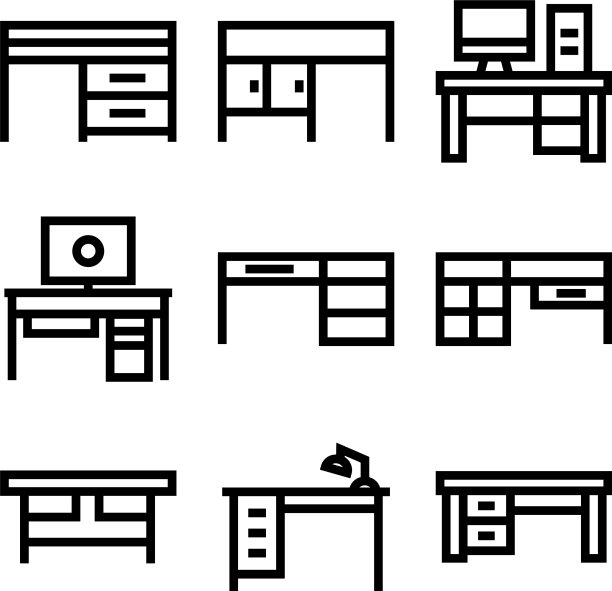 办公桌图标或标志孤立标志符号图片下载