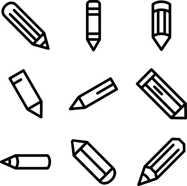 铅笔图标或标志孤立的标志符号图片下载