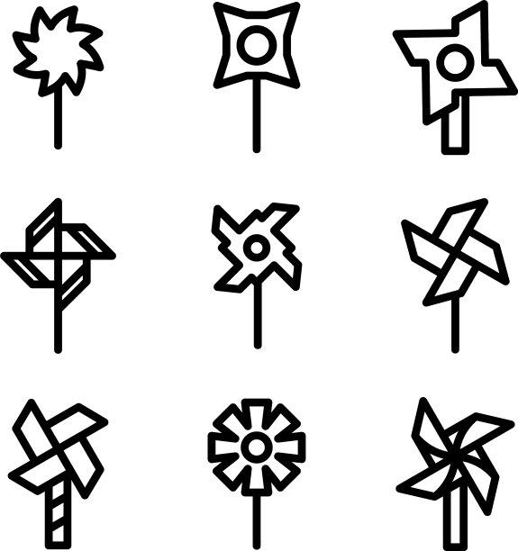 风车图标或标志孤立符号符号图片下载