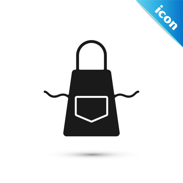 灰色厨房围裙图标孤立在白色图片下载