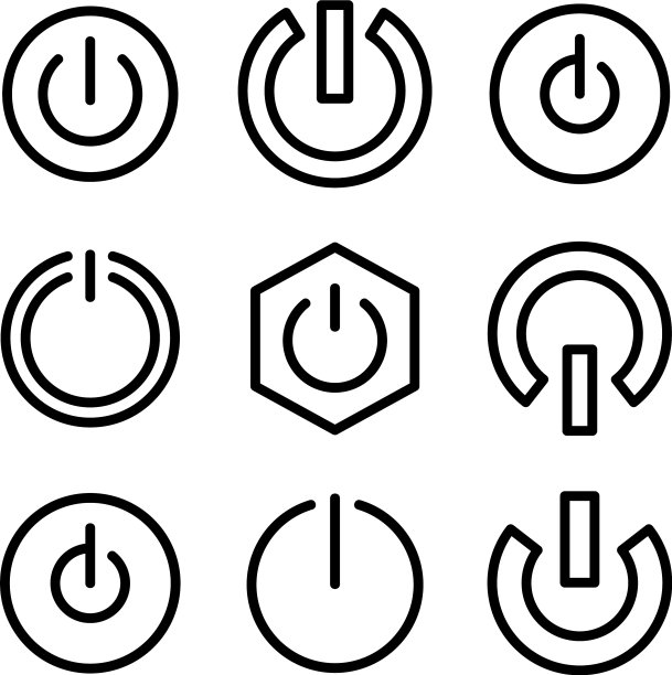 电源图标或标志孤立符号符号图片下载