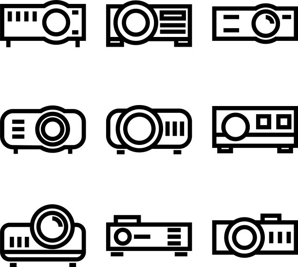 投影仪图标或标志孤立的标志符号图片下载