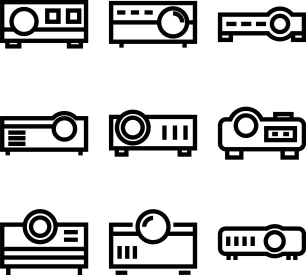 投影仪图标或标志孤立的标志符号图片下载