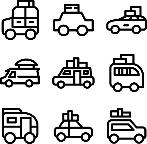 公路旅行图标或标志孤立的标志符号图片下载