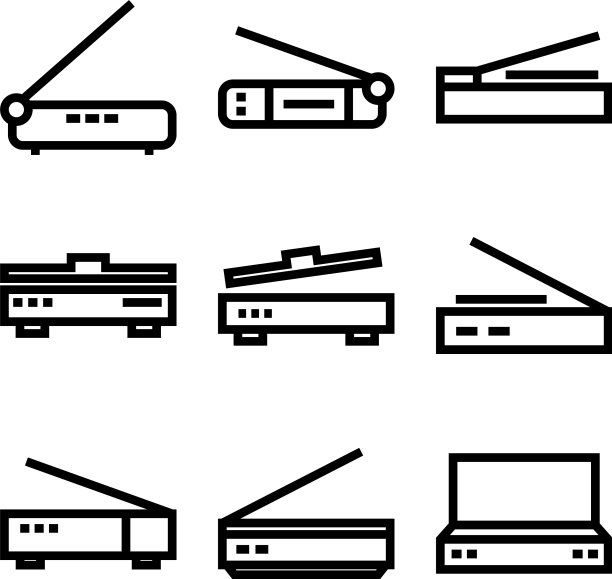 扫描仪图标或标志孤立符号符号图片下载