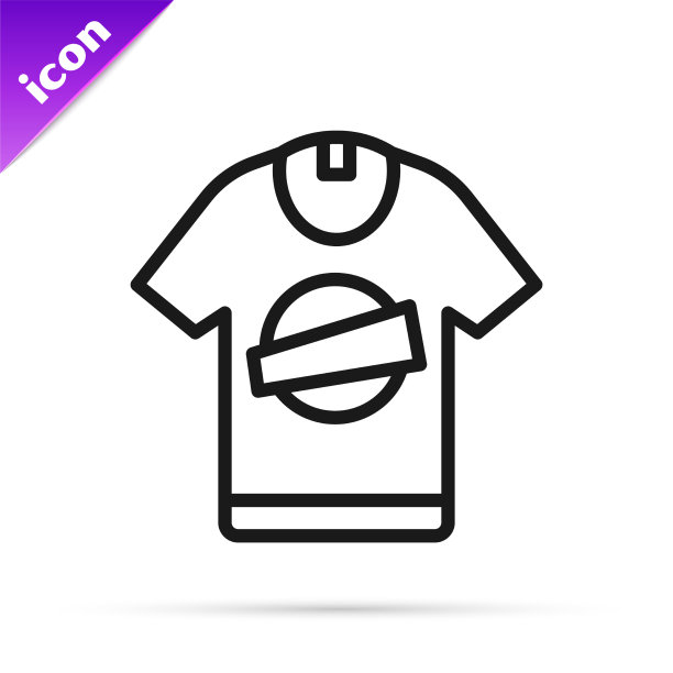 黑色线条的t恤图标孤立在白色图片下载