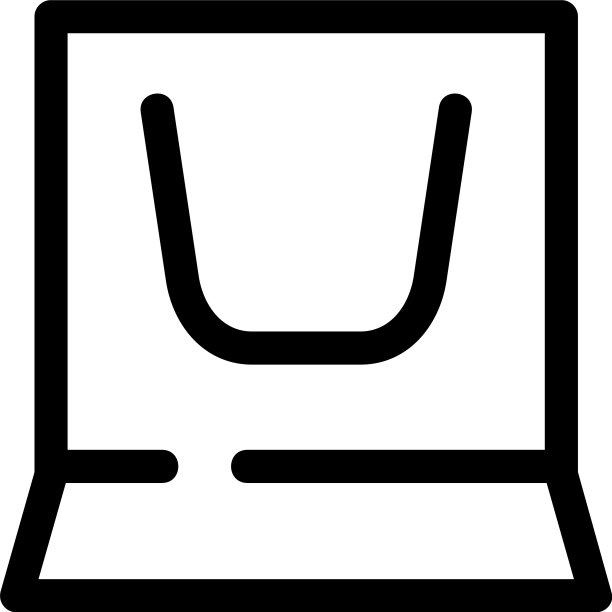 购物袋图标或标志孤立标志符号图片下载