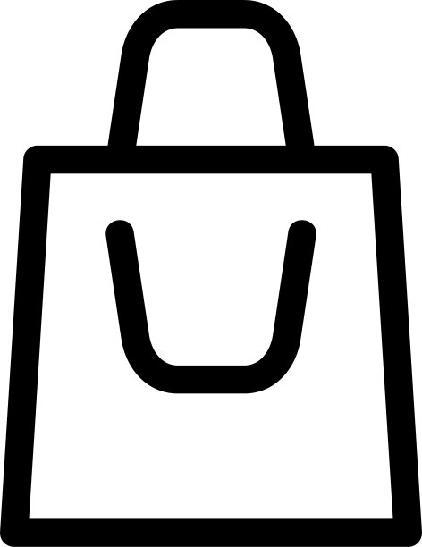 购物袋图标或标志孤立标志符号图片下载