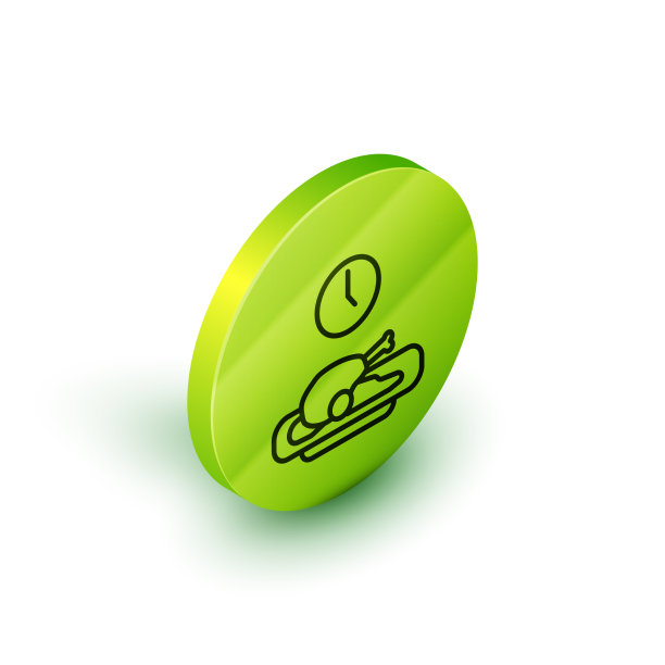 等距线食物时间图标隔离在白色图片下载