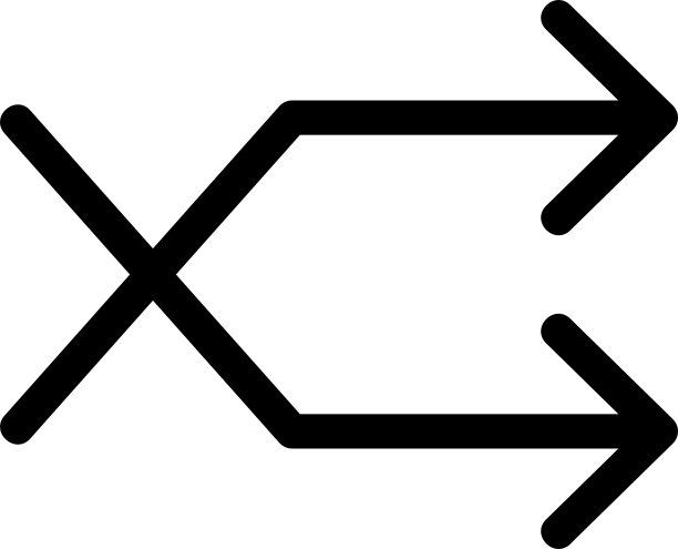 Shuffle图标或标志孤立符号符号图片下载
