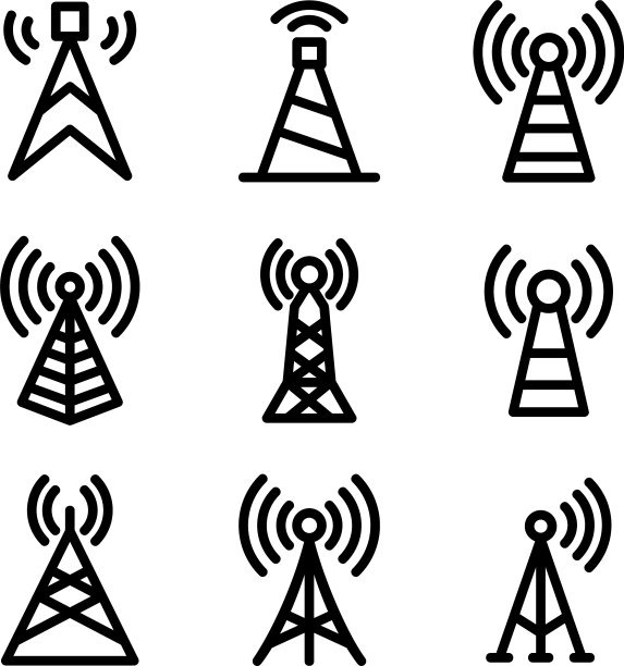 信号塔图标或标志孤立标志符号图片下载