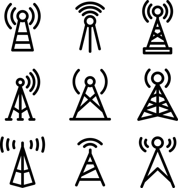信号塔图标或标志孤立标志符号图片下载