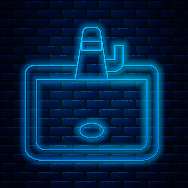 发光的霓虹灯线面盆水龙头图标图片下载