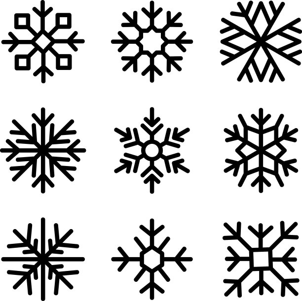 雪花图标或标志孤立标志符号图片下载