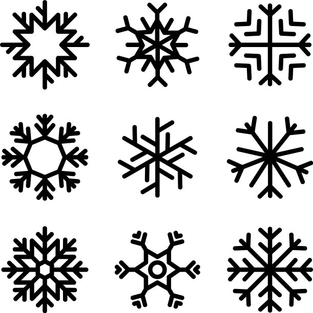 雪花图标或标志孤立标志符号图片下载