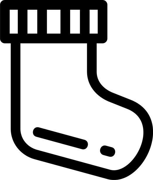 袜子图标或标志孤立的标志符号图片下载