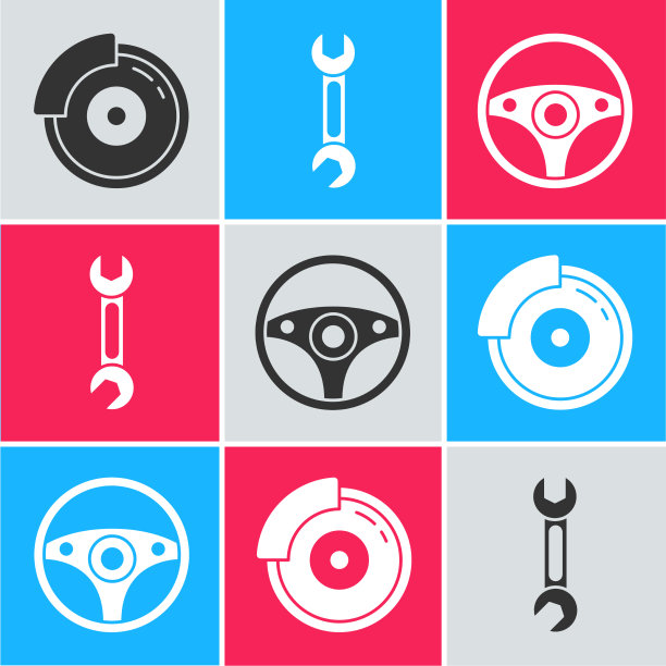 用卡钳扳手和固定汽车制动盘图片下载