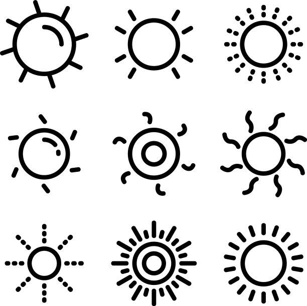 太阳标志或孤立标志符号图片下载