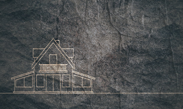 房地产的概念。细线样式图标图片下载