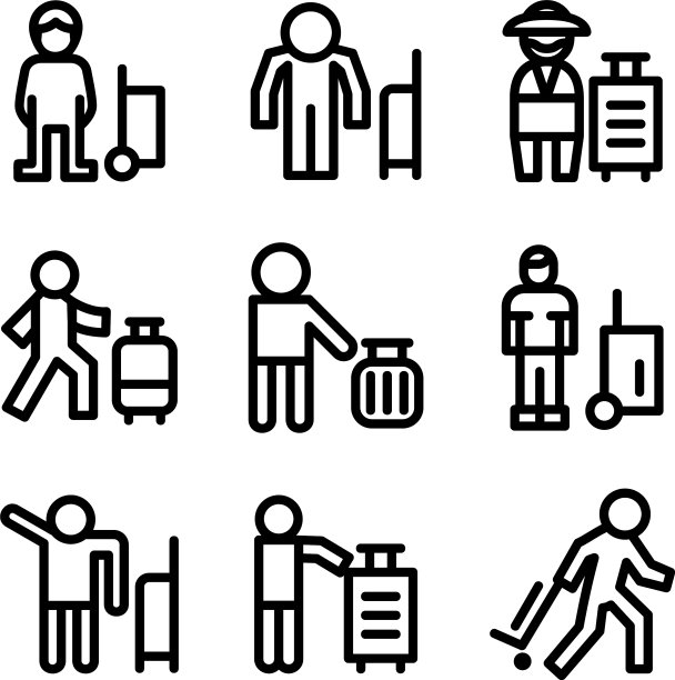 旅行者图标或标志孤立的标志符号图片下载