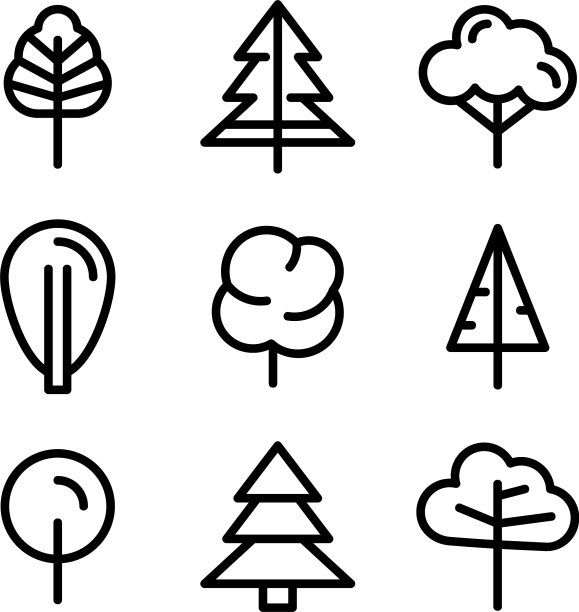 树图标或标志孤立标志符号图片下载