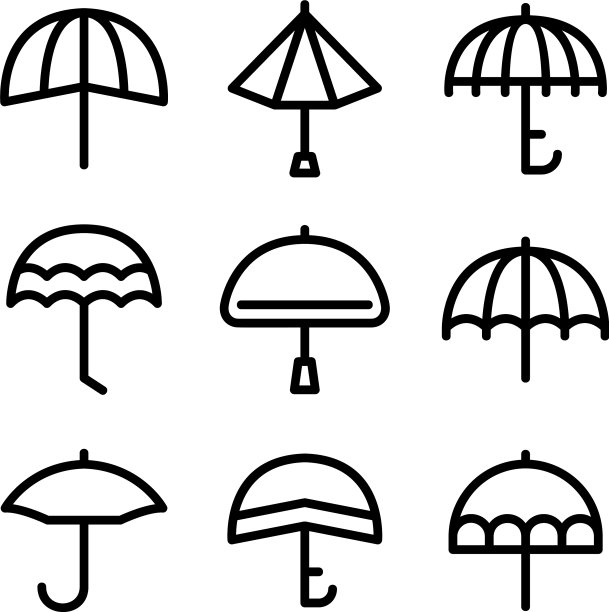 雨伞图标或标志孤立标志符号图片下载