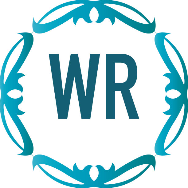 首字母优雅wr标志设计模板图片下载