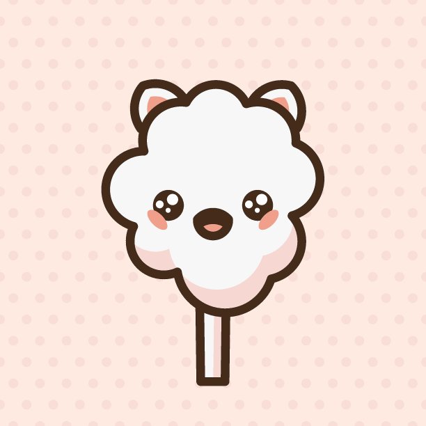 棉花糖表情矢量字符。图片下载