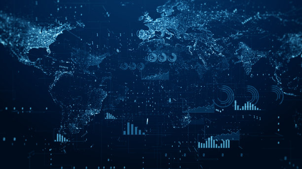 数字数据金融投资和交易趋势。财务图表和股票数字显示利润和亏损，业务和财务背景。三维渲染图片下载