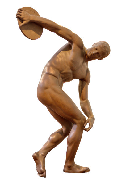 掷铁饼的年轻运动员图片下载