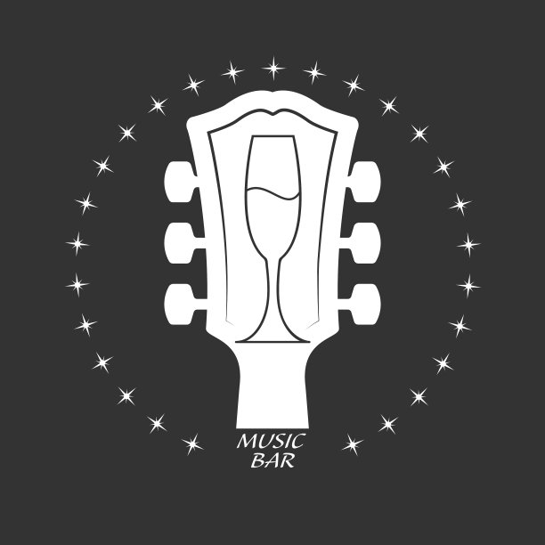 程式化的音乐酒吧标志图片下载