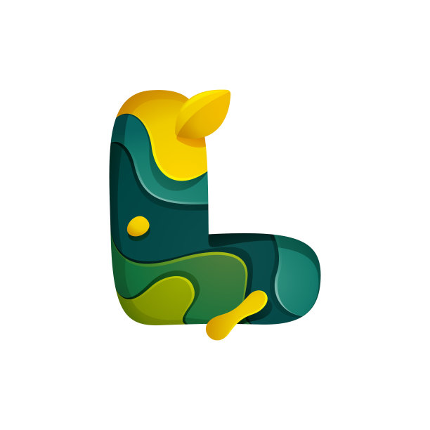 纸刻字母l标志层雕刻风格图片下载